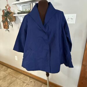 Roberta Roller Rabbit jazz 3/4 sleeve swing blazer navy blue lagenlook oversized